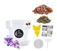 LiveLaif Kit Rinvaso per Orchidee Completo: Vaso per Orchidee (Drenaggio e Sottovaso) + Substrato Orchidee Premium: Corteccia di Pino, Cocco, Leca, Perlite, Concime NPK + Accessori