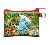 LiveLife - Montagna di Dinosauri di Deluxebase. Portamonete e carte Lenticolare 3D Giurassico Cerniera sicura Illustrazioni sotto Licenza Artista rinomato Michael Searle, Arancione, Pocket Sized