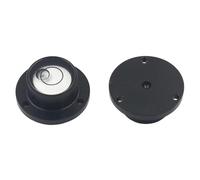 Livella a bolla 15'/2mm Metal Round Leveler With Mounting Holes Flanges Size 24x16x10mm White Black(Black)