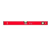 Livella a bolla 4K5, 80 cm, ME 80, profilo in alluminio con forte spessore della parete, 2 libellelle a blocchi antiurto, terminali gommati, superficie di misurazione verniciata su entrambi i lati
