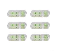 Livella a bolla di inclinazione ad alta precisione, confezione da 6 pezzi, in vetro acrilico, livello a T per misurare inclinazione e orizzonte, verde e giallo, 29 mm x 9 mm x 7 mm