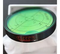 Livella a bolla grande in metallo, liquido verde, misurazione angoli, circolare, livella di superficie - alloggiamento in metallo, fiala rotonda, Diametro 60 mm