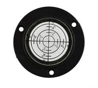 Livella a bolla in acrilico con diametro di 50 mm con precisione di 30°, marcature nere interne e errore di parallasse ridotto al minimo per misurare in falegnameria, edilizia e installazione in