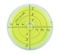 Livella circolare a bolla per livellamento, diametro 66 mm, con colore giallo-verde fluorescente e indicatore di grado, confezione da 3 per livello, calibrazione di macchine da negozio, cornici e