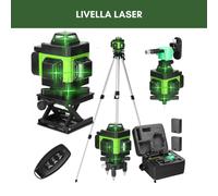 Livella Laser 16 Linee 360° Verde Autolivellante - Completa di Treppiede, Base M