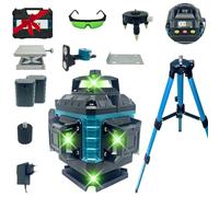 Livella Laser 16 Linee Verde 4x360° Dealix con Cavalletto 1 m, Staffa Magnetica, Base a 3 Punte - Kit Autolivellante Professionale per Edilizia, Cartongesso, Piastrellisti, Pareti, Controsoffitti