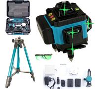 LIVELLA LASER AUTO LIVELLANTE TRACCIATORE 4D LINEA VERDE 16 LINEE ROTAZIONE 360°