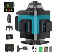 Livella Laser Autolivellante 16 Linee, 4 X 360 °Livello Laser Autolivellante Blu, 2 x Batterie, Autolivellante, Supporto rotante, Telecomando Cabina di rilevamento