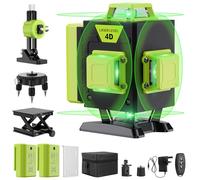 Livella Laser Autolivellante 16 Linee, 4 X 360 °Livello Laser Autolivellante Verde, 2 x Batterie, Autolivellante, Supporto rotante, Telecomando Cabina di rilevamento