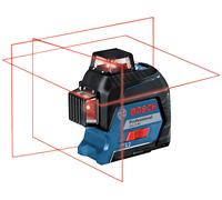LIVELLA LASER BOSCH GLL 3-80 Professional - precisione ±0,3 mm/m, autolivellante, 3 linee 360°