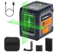 Livella Laser, CIGMAN G02 Cross Livello Laser Autolivellante a Raggio Verde Laser Orizzontale e Verticale a Linee Incrociate per la cantieri, interni, DIY.(Batteria Inclusa)