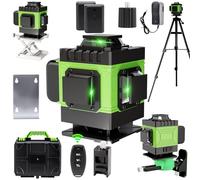 Livella Laser con Treppiede, 16 Linee Livella Laser Autolivellante 360, con 2 Batterie, con Staffa a Parete, Telecomadon, per Lavori Costruzione e Decorazione D'interni