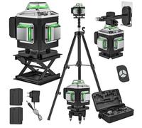 Livella Laser con Treppiede, 4 x 360° Livella Laser Autolivellante, 4D 16 Linee, Modalità Manuale/Autolivellante, Altezza Regolabile, per Appendere Quadri, Piastrelle, Progetti di Costruzione