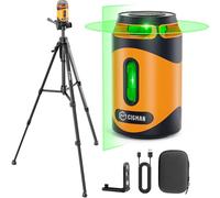 Livella Laser con Treppiede, CIGMAN Laser Verde a Croce Autolivellante (Linea Laser Orizzontale a 360° + Linea Laser Verticale) con Batteria Ricaricabile, Supporto Magnetico, Campo di Lavoro:30M,CM505