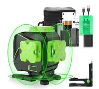 Livella laser Huepar,3x360°laser raggio verde autolivellante,S03DG-L | Livella laser terra con linee verticali orizzontali commutabili,dotata batteria agli ioni litio e base magnetica girevole