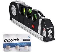 Livella laser Qooltek - laser multifunzione, linee laser orizzontali verticali incrociate, metro a nastro da 2,5 m / 8 piedi, righello in metallo da 15 cm / 6 pollici