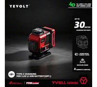 Livella Laser Verde YEVOLT 4D a 16 Linee, 360° Orizzontale e Verticale per Lavori Fai-da-Te, Soffitti, Piastrelle e Montaggio Mobili