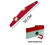 Metrica 31065 Livella Trapezia Pressofusa Base Magnetica, 2 Fiale, 50 cm