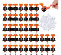 Livella per piastrelle， 150 pezzi livellatori for piastrelle, strumenti for la costruzione di pavimenti e pareti in ceramica piatta, kit di clip in plastica riutilizzabili for pavimenti e pareti.