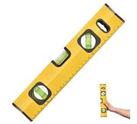 Livella Torpedo resistente agli urti, in lega di alluminio, 300 mm, con base magnetica, con 3 bolle da 45°, 90°, 180°, giallo