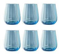 Livellara Milano Tumbler 400 ml Vetro, Set da 2, Bicchieri Acqua Colorati e Particolari, Colore Turchese, Collezione: Rinascimento