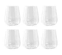 Livellara Milano Tumbler 400 ml Vetro, Set da 6, Bicchieri Acqua Colorati e Particolari, Trasparenti, Collezione: Rinascimento