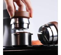 Livellatore di precisione con piastra inferiore in acciaio inox e parte superiore in legno di noce massiccio per flusso di lavoro espresso (51 mm)