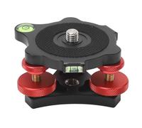 Livellatore per Fotocamera con Base Livellante per Testa del Treppiede LP64, Testa a 3 Ruote a 3 Assi in Lega di Alluminio, Filettatura da 3/8 Pollici, Regolazione Dell'angolo Ad
