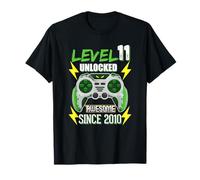 Livello 11 Sbloccato Impressionante dal 2010 Video Game Birthday Boy Maglietta