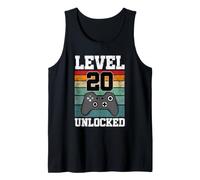 Livello 20 Divertente Sbloccato 20 Anno Vecchio Gamer 20 ° Compleanno Canotta