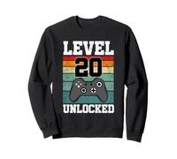 Livello 20 Divertente Sbloccato 20 Anno Vecchio Gamer 20 ° Compleanno Felpa