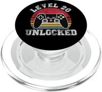 Livello 20 Sbloccato Retro 20 ° Compleanno Video Gamer Uomini Donne PopSockets PopGrip per MagSafe