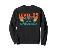 Livello 25 Sbloccato Gamer Compleanno Retro Controller Felpa