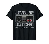 Livello 32 Sbloccato 32 ° compleanno 32 Anni Video Gamer Uomini Maglietta