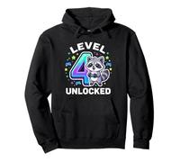 Livello 4 Sbloccato Divertente 4 ° Compleanno Gioco Ragazzi Ragazze Felpa con Cappuccio