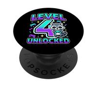 Livello 4 Sbloccato Divertente 4 ° Compleanno Gioco Ragazzi Ragazze PopSockets PopGrip Adesivo