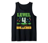 Livello 4 Sbloccato Pixel Gamer 4 ° Compleanno Gaming Ragazzi Bambini Canotta