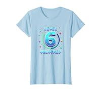 Livello 6 Sbloccato Retro Gaming Achievement Maglietta, Donna, Celeste, L