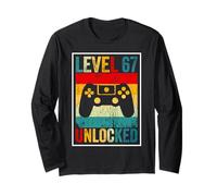 Livello 67 Sbloccato Video Game Gamer Meme Six Seven Maglia a Manica