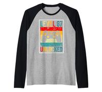 Livello 67 Sbloccato Video Game Gamer Meme Six Seven Maglia con Maniche Raglan