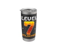 Livello 7 Sbloccato 7 ° compleanno Gioco per giocatori di sette anni Bicchiere termico in acciaio inox doppia parete