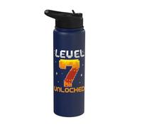 Livello 7 Sbloccato 7 ° compleanno Gioco per giocatori di sette anni Stainless Steel Insulated Water Bottle