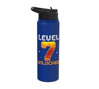 Livello 7 Sbloccato 7 ° compleanno Gioco per giocatori di sette anni Stainless Steel Insulated Water Bottle