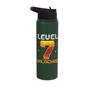 Livello 7 Sbloccato 7 ° compleanno Gioco per giocatori di sette anni Stainless Steel Insulated Water Bottle