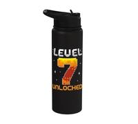 Livello 7 Sbloccato 7 ° compleanno Gioco per giocatori di sette anni Stainless Steel Insulated Water Bottle