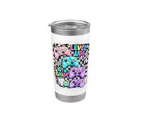Livello al quarto grado Retro Checkered Gaming Design Quarto Bicchiere termico in acciaio inox doppia parete