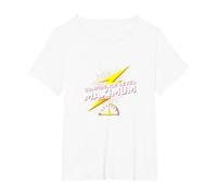 Livello di Fiducia: Fulmine di energia Massima Big Ween Maglietta, Donna Plus-Size, Bianco, 6X