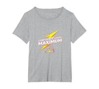Livello di Fiducia: Fulmine di energia Massima Big Ween Maglietta, Donna Plus-Size, Grigio Melange, 1X