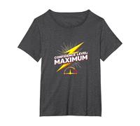 Livello di Fiducia: Fulmine di energia Massima Big Ween Maglietta, Donna Plus-Size, Grigio Scuro, 1X
