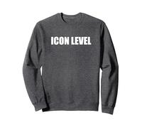 Livello Icona Felpa, Unisex per Adulti, Grigio Scuro, L